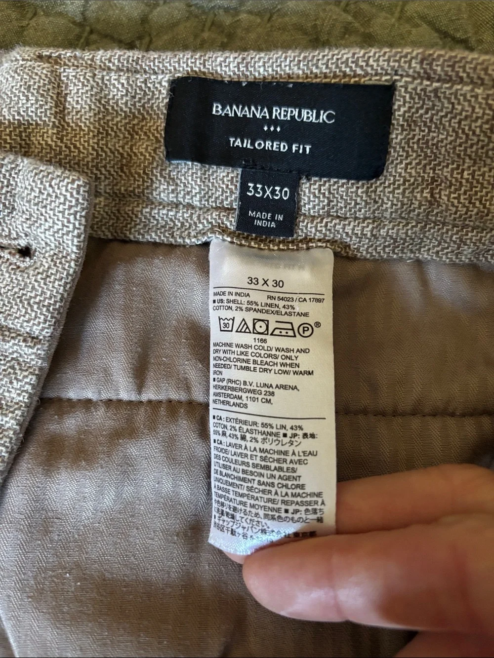Banana Republic Linen Blend Chinos Taupe Heather Straight Pants